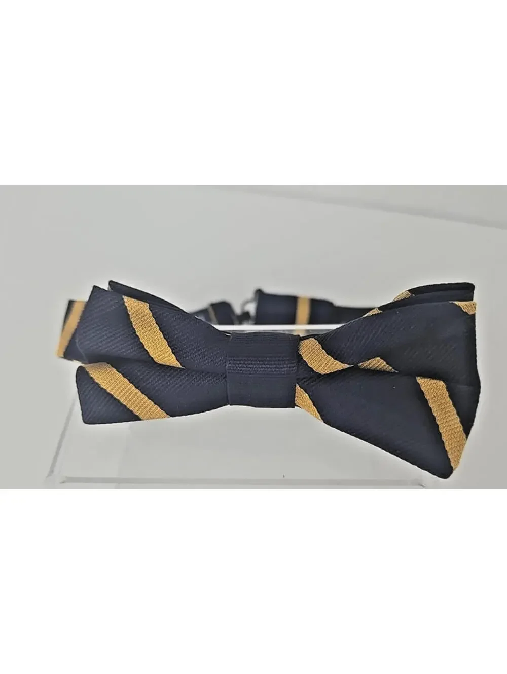 Polo Ralph Lauren Child Size Pre-Tied Blue Yellow Stripe Bow Tie Preppy Italy